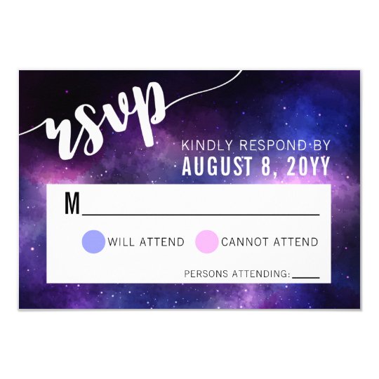 Galaxy Celestial Stars Wedding Invitation RSVP