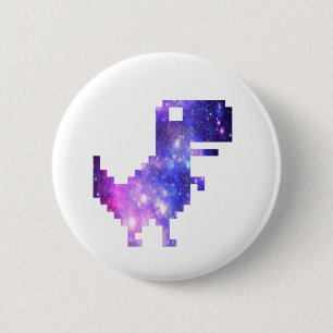 Galaxy Chrome T-Rex T-Shirt 6 Cm Round Badge
