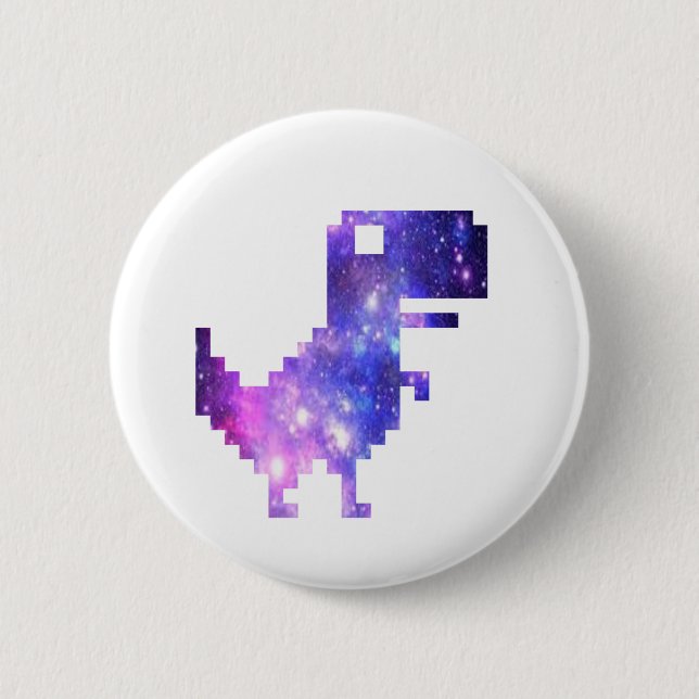  Galaxy Chrome T-Rex  T-Shirt 6 Cm Round Badge (Front)