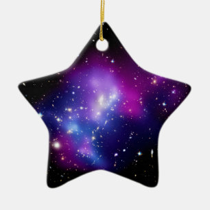 Galaxy Cluster MACS J0717 Outer Space Photo Ceramic Tree Decoration