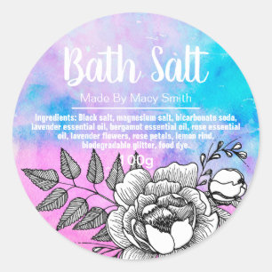 Galaxy Coloured Watercolor Bath Salt Labels