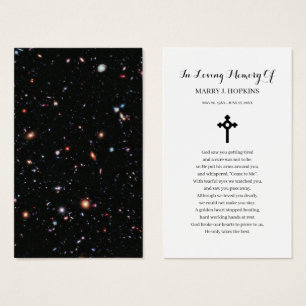 Galaxy Cosmo Sympathy Funeral Prayer Card
