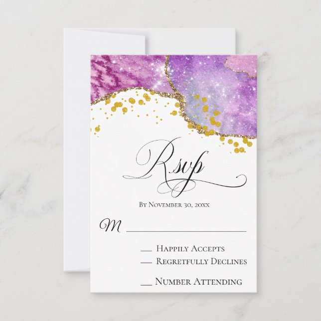 *~* Galaxy Cosmos Space SIMPLY LOVE Modern RSVP Card (Front)