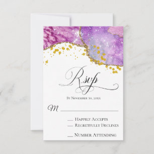 *~* Galaxy Cosmos Space SIMPLY LOVE Modern RSVP Card