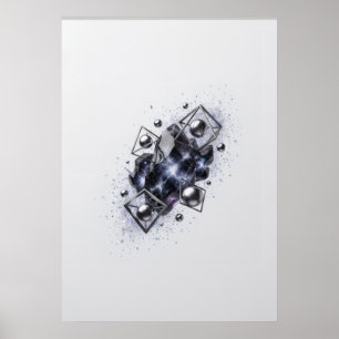 Galaxy Crystal Cluster Geometric Poster