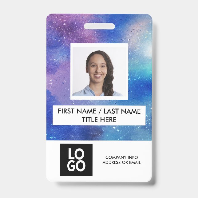 Galaxy Custom Employee Photo Personalised Name ID Badge (Front)