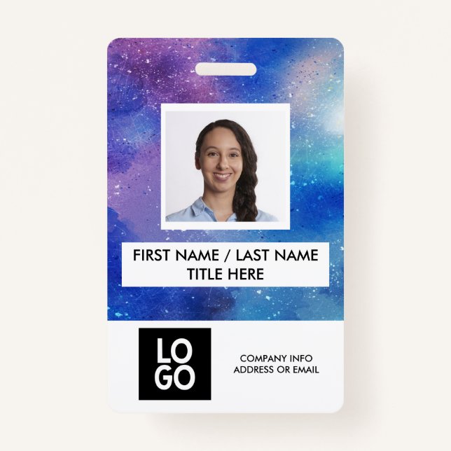 Galaxy Custom Employee Photo Personalised Name ID Badge (Front)