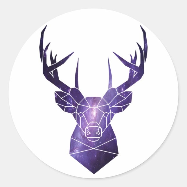 Galaxy deer      classic round sticker (Front)