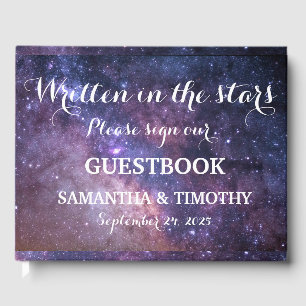 Galaxy Elegant Starry Night Universe Wedding Guest Book
