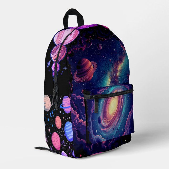 Galaxy Explorer Kids Black Backpack Cosmic (Back Corner Left)