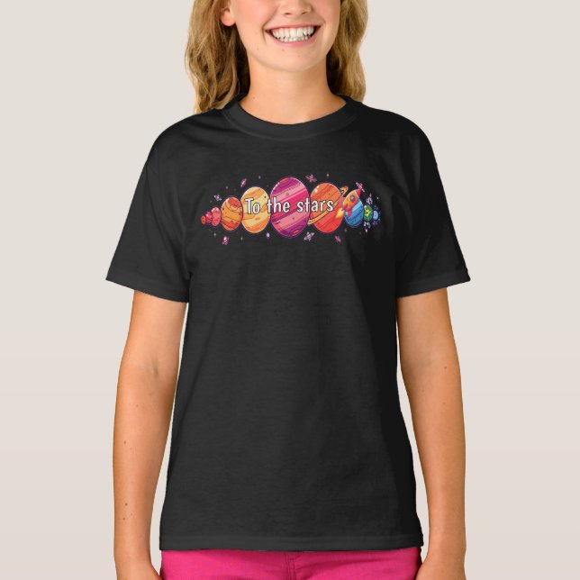 Galaxy Explorer Kids Shirt Fun Space Adventure (Front)