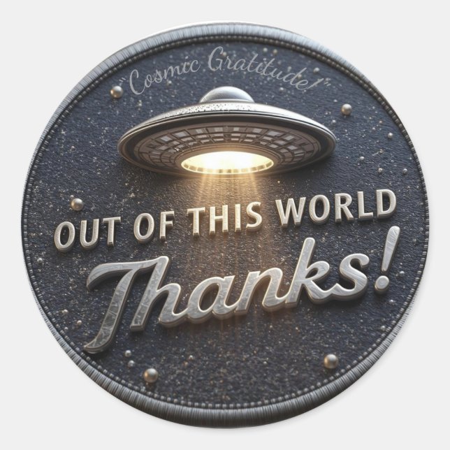 Galaxy Explorers – Out of This World Thank You Sti Classic Round Sticker (Front)