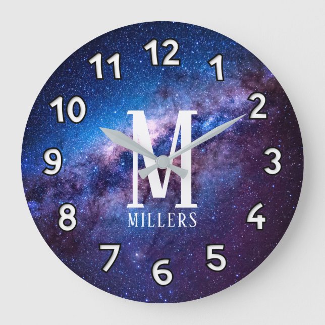 Galaxy family name large clock (Front)