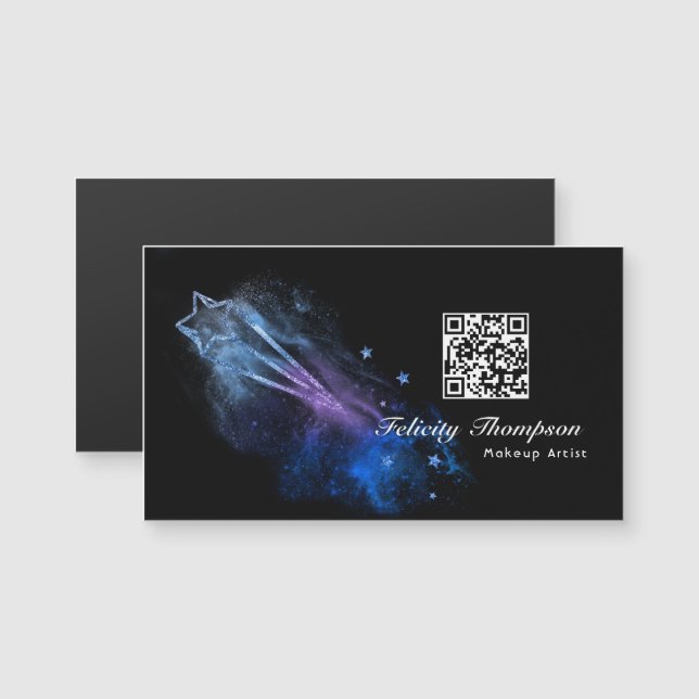 Galaxy Faux Glitter QR Code (Front/Back)
