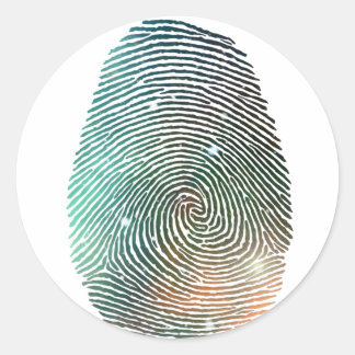 Galaxy Fingerprint Pattern Classic Round Sticker