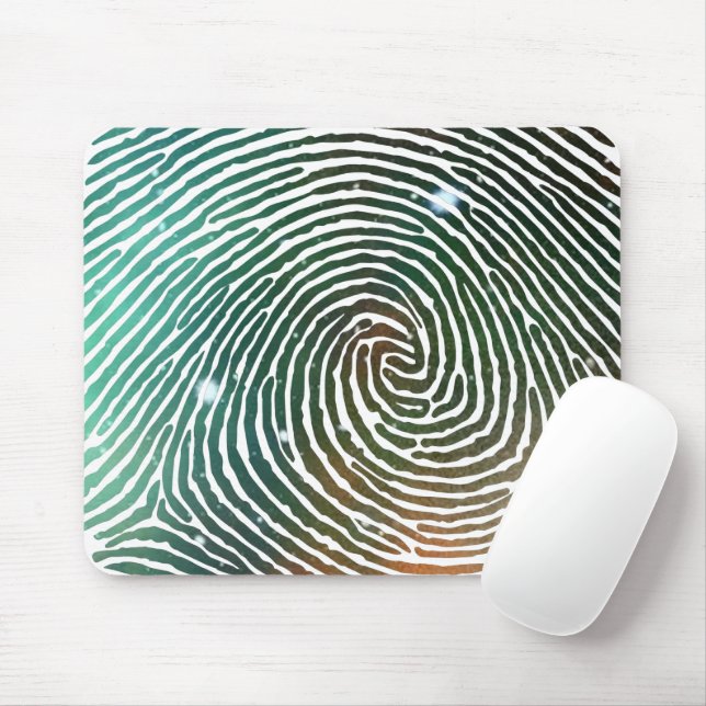 Galaxy Fingerprint Pattern Mouse Mat (With Mouse)