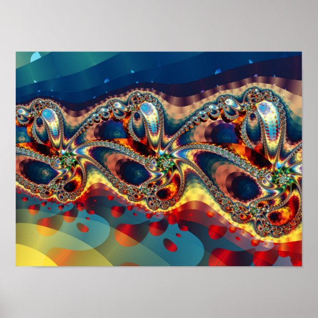 Galaxy Flower Fractal Poster (Front)