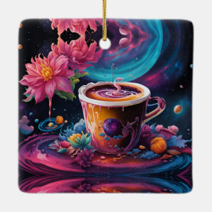 Galaxy Garden Coffee Art Ceramic Ornament