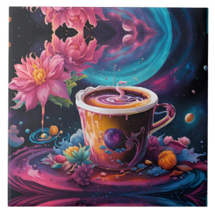 Galaxy Garden Coffee Art Tile