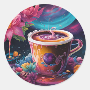 Galaxy Garden Coffee Classic Round Sticker