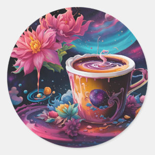 Galaxy Garden Coffee Classic Round Sticker