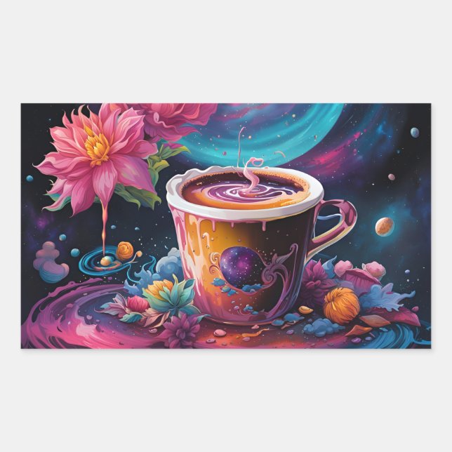 Galaxy Garden Coffee Rectangular Sticker (Front)