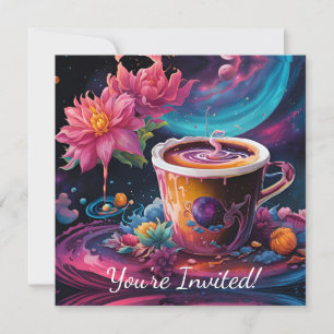 Galaxy Garden Coffee / Tea Time Party Invitation
