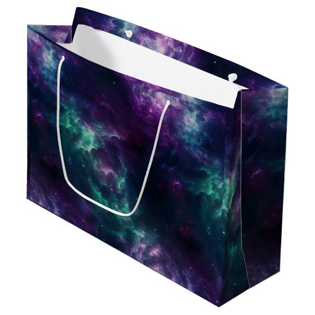 Galaxy Gift Bag Birthday Party Outer Space (Front Angled)
