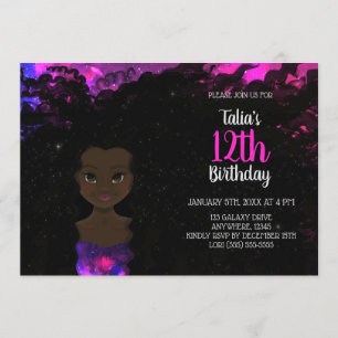 Galaxy Girl Birthday Invitation    Magic Shade 1