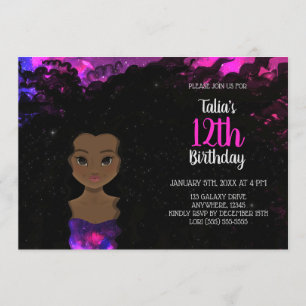 Galaxy Girl Birthday Invitation    Magic Shade 4