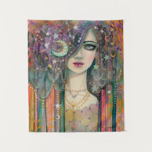Galaxy Girl Bohemian Fantasy by Molly Harrison Tapestry