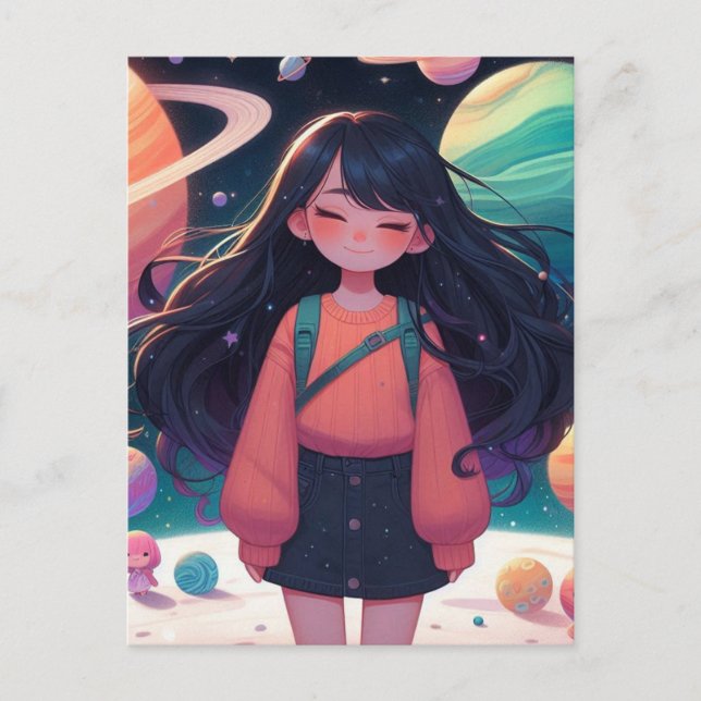 Galaxy girl postcard (Front)