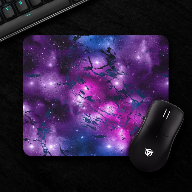 Galaxy Glow | Cosmic Blue Purple and Pink Marble Mouse Mat (Creator Uploaded)