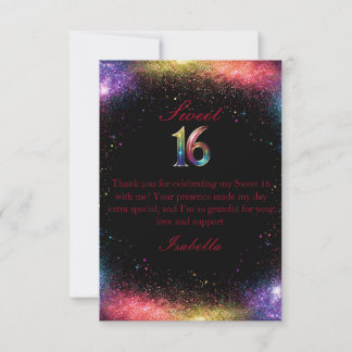 Galaxy Glow Sweet 16 Invitation 