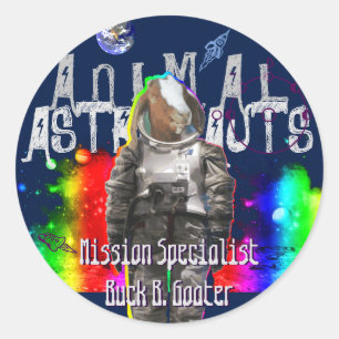 Galaxy Goat Astronaut in Space Classic Round Sticker