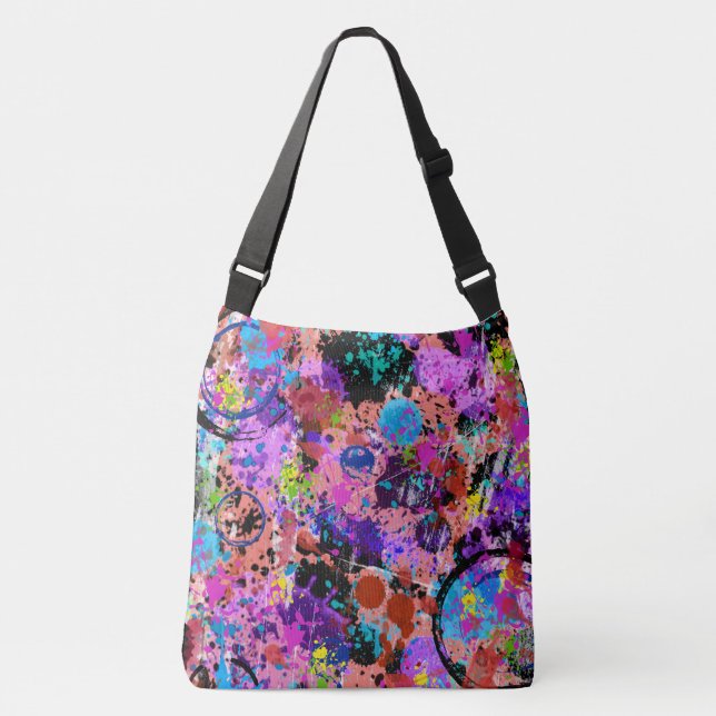 Galaxy Graffiti Crossbody Bag (Front)