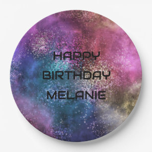 Galaxy Happy Birthday Paper Plate