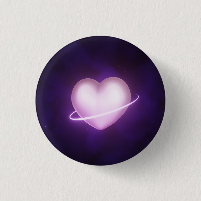 Galaxy Heart 3 Cm Round Badge (Front)