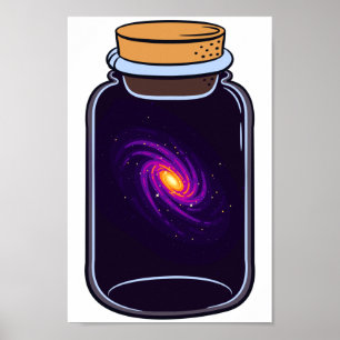 Galaxy in a Jar Universe Glas Space Lovers Poster