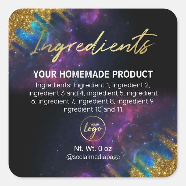 Galaxy Ingredient Labels (Front)