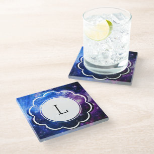 Galaxy Initial Glass Coaster