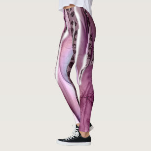 Galaxy Inspired Purple Leggings, Unique Wild Side Leggings
