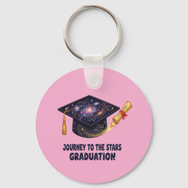 Galaxy Journey Graduation 2026 Retro Cap Key Ring (Front)