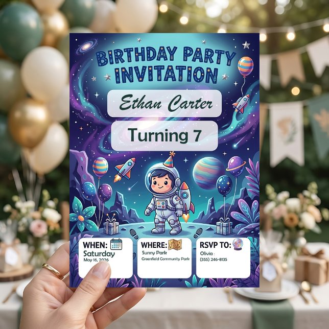 Galaxy Kids Birthday Invitation (Creator Uploaded)