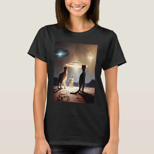 Galaxy Kittens Cat UFO  Cat In Space  29 T-Shirt (Front)