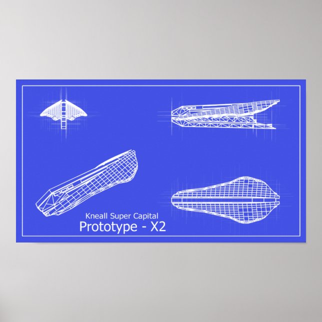 Galaxy Kneall Prototype X-2 Blueprints Poster (Front)