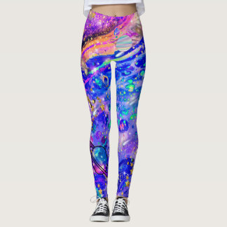 Galaxy leggings, Space ,Stars, Saturn, leggings