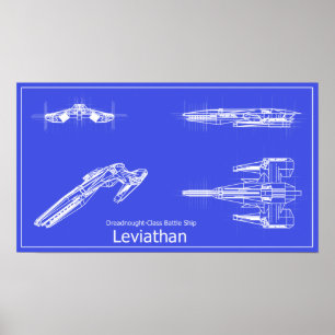 Galaxy Leviathan Blueprints Poster