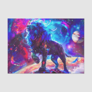 Galaxy Lion Blue Tissue Paper