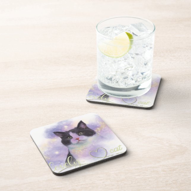 Galaxy Lovely Cat Coaster (Right Side)